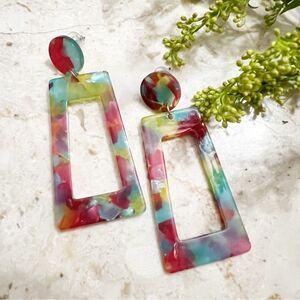 Watermelon Sugar Geometric Vintage Style Earrings